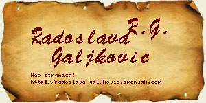 Radoslava Galjković vizit kartica
